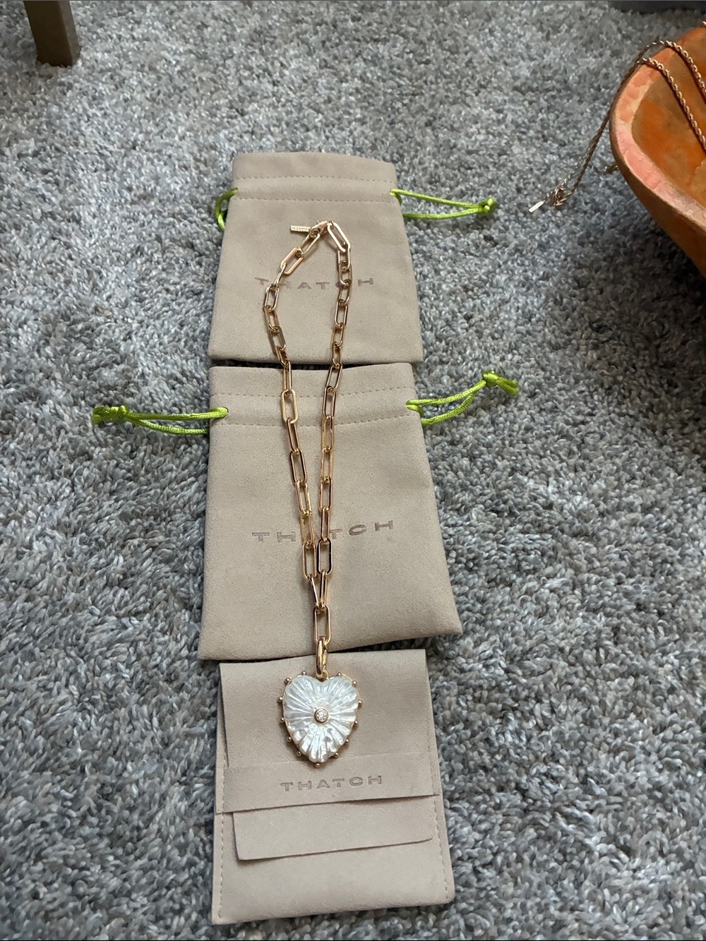 Thatch Malene Mother Of Pearl Heart Clip Necklace